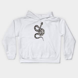 The sinuousness of the snake with its exposed skeleton Kids Hoodie